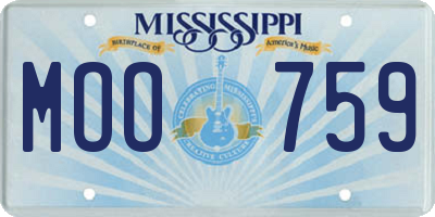 MS license plate MOO759