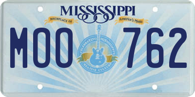 MS license plate MOO762