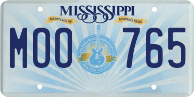 MS license plate MOO765