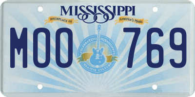 MS license plate MOO769