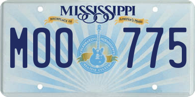MS license plate MOO775