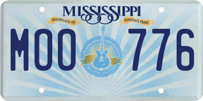 MS license plate MOO776