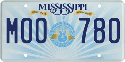 MS license plate MOO780