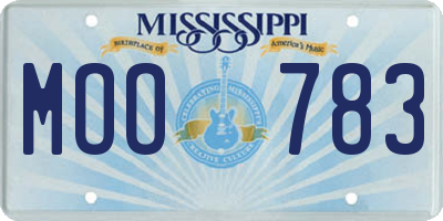 MS license plate MOO783
