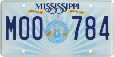 MS license plate MOO784