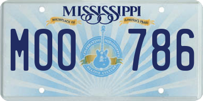 MS license plate MOO786