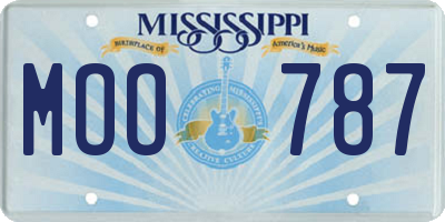 MS license plate MOO787