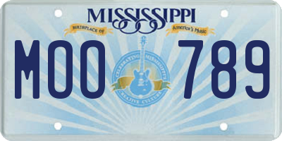MS license plate MOO789