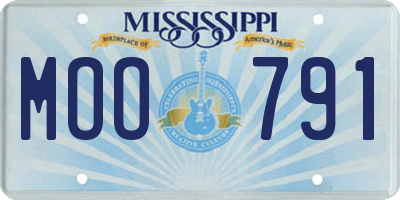 MS license plate MOO791