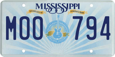 MS license plate MOO794