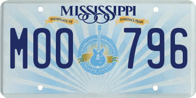MS license plate MOO796