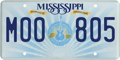 MS license plate MOO805