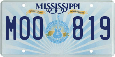 MS license plate MOO819