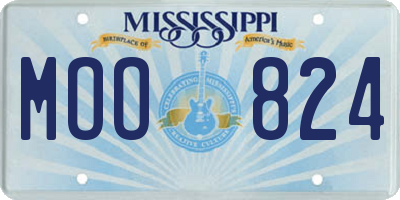 MS license plate MOO824