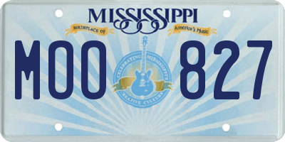 MS license plate MOO827