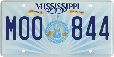 MS license plate MOO844
