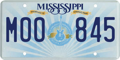 MS license plate MOO845