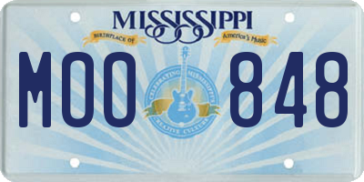 MS license plate MOO848