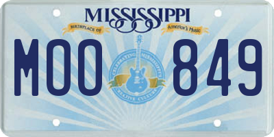 MS license plate MOO849