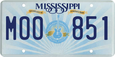 MS license plate MOO851