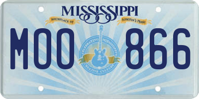 MS license plate MOO866