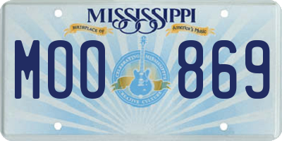 MS license plate MOO869