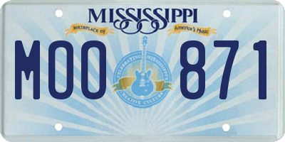 MS license plate MOO871