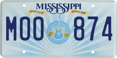MS license plate MOO874