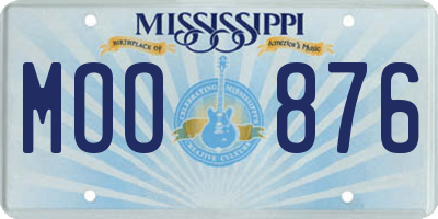 MS license plate MOO876