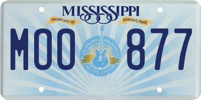 MS license plate MOO877