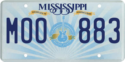 MS license plate MOO883