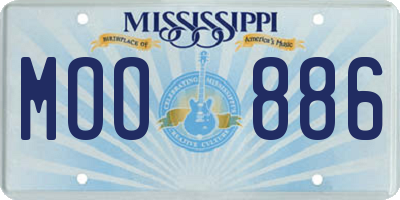 MS license plate MOO886