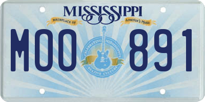 MS license plate MOO891