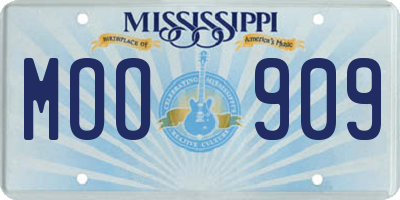 MS license plate MOO909