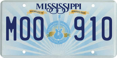 MS license plate MOO910
