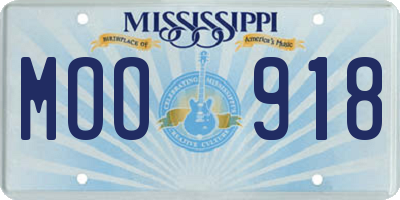 MS license plate MOO918