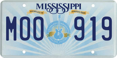 MS license plate MOO919
