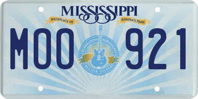 MS license plate MOO921