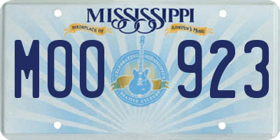 MS license plate MOO923