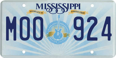 MS license plate MOO924