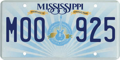 MS license plate MOO925