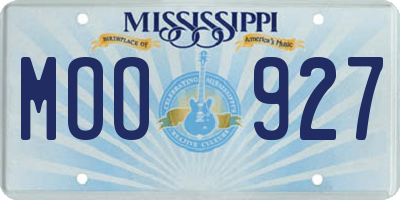 MS license plate MOO927