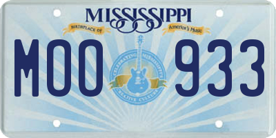 MS license plate MOO933
