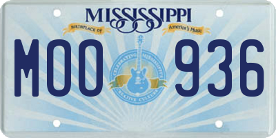 MS license plate MOO936