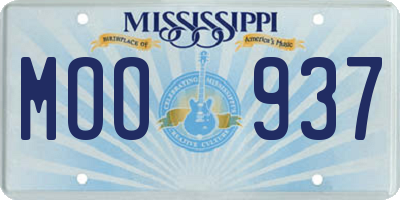 MS license plate MOO937