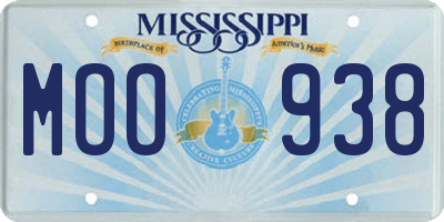 MS license plate MOO938
