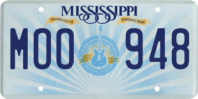 MS license plate MOO948