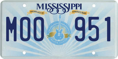 MS license plate MOO951