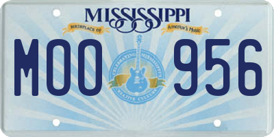 MS license plate MOO956