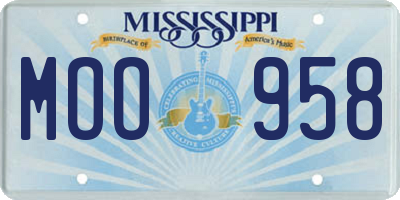 MS license plate MOO958